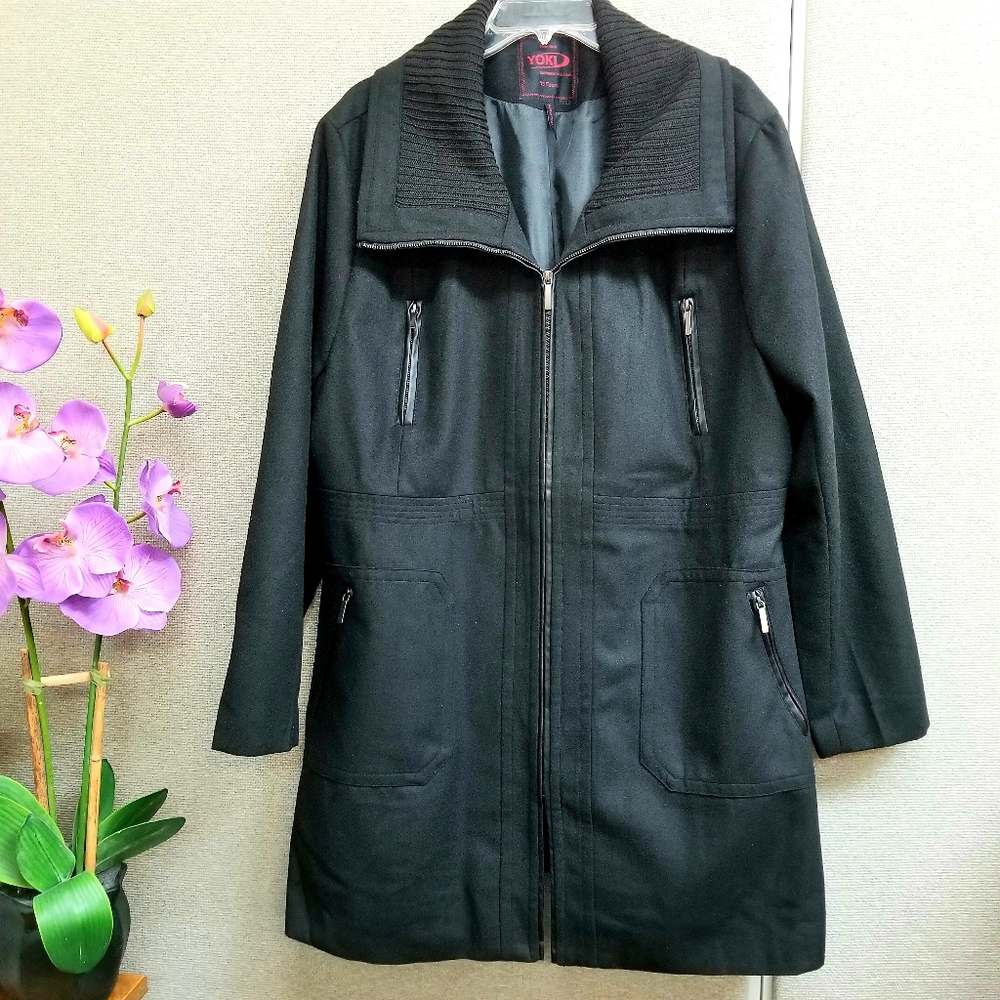 NY Yoki Outerwear Wool Blend Black Jacket